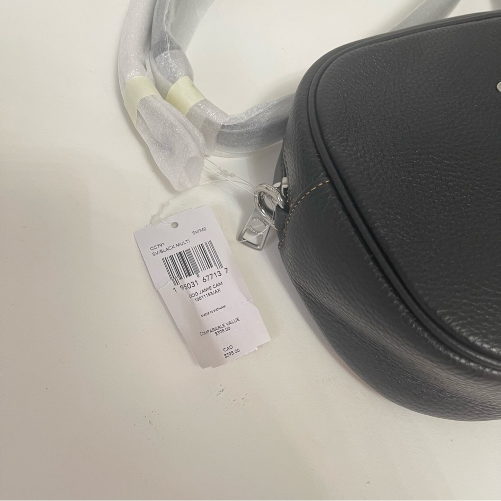 Coach Jamie Camera Bag With Happy Dog In Silver & Black Multi Color- New W/ Tag - Picture 11 of 16